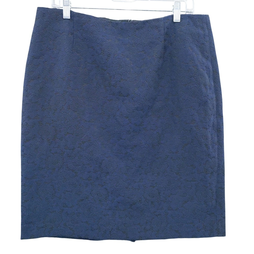 Boden Skirt Navy Blue Lace Pencil‎ Career Lined Classic Women's Size 12